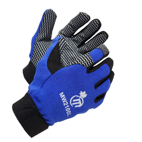 MapleWeld MW2100 polka dot grip work gloves with black amara leather