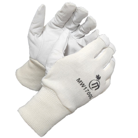MapleWeld MW1700 goatskin lightweight leather gloves with cotton back