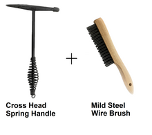 Cross Head Spring Handle Chipping Hammer with Wire Scratch Brush Steel or Stainless | Top-Notch Quality and Performance