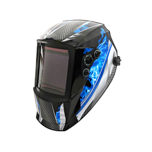 Blue Arc Auto Darkening Welding Helmet with Hard Hat, Adaptors, Carry Bag and Additional Pair of Clear Safety Plates for Welding on site