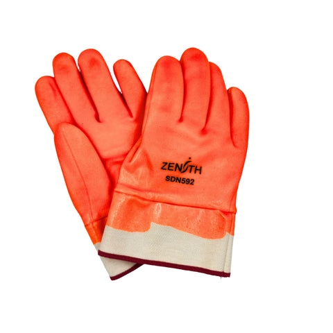 Zenith winter lined gloves with PVC fleece inner liner, chemical resistant