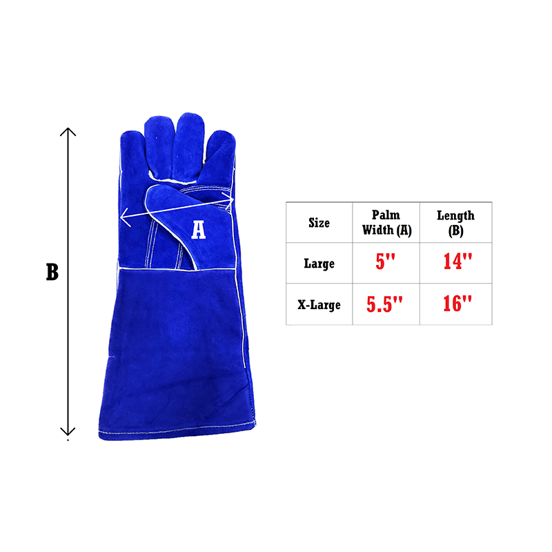 MapleWeld MW900 Split Leather Stick/MIG Cotton Lined Welding Gloves