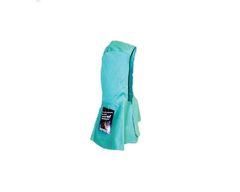 PowerWeld FR Cotton Welding Hood, full drape flame-resistant bib hood, green