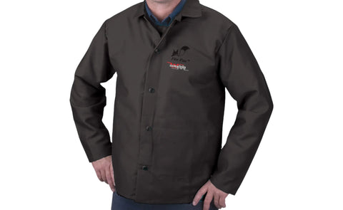 Weldmate FR Cotton Welding Jacket, black flame-resistant welder's jacket